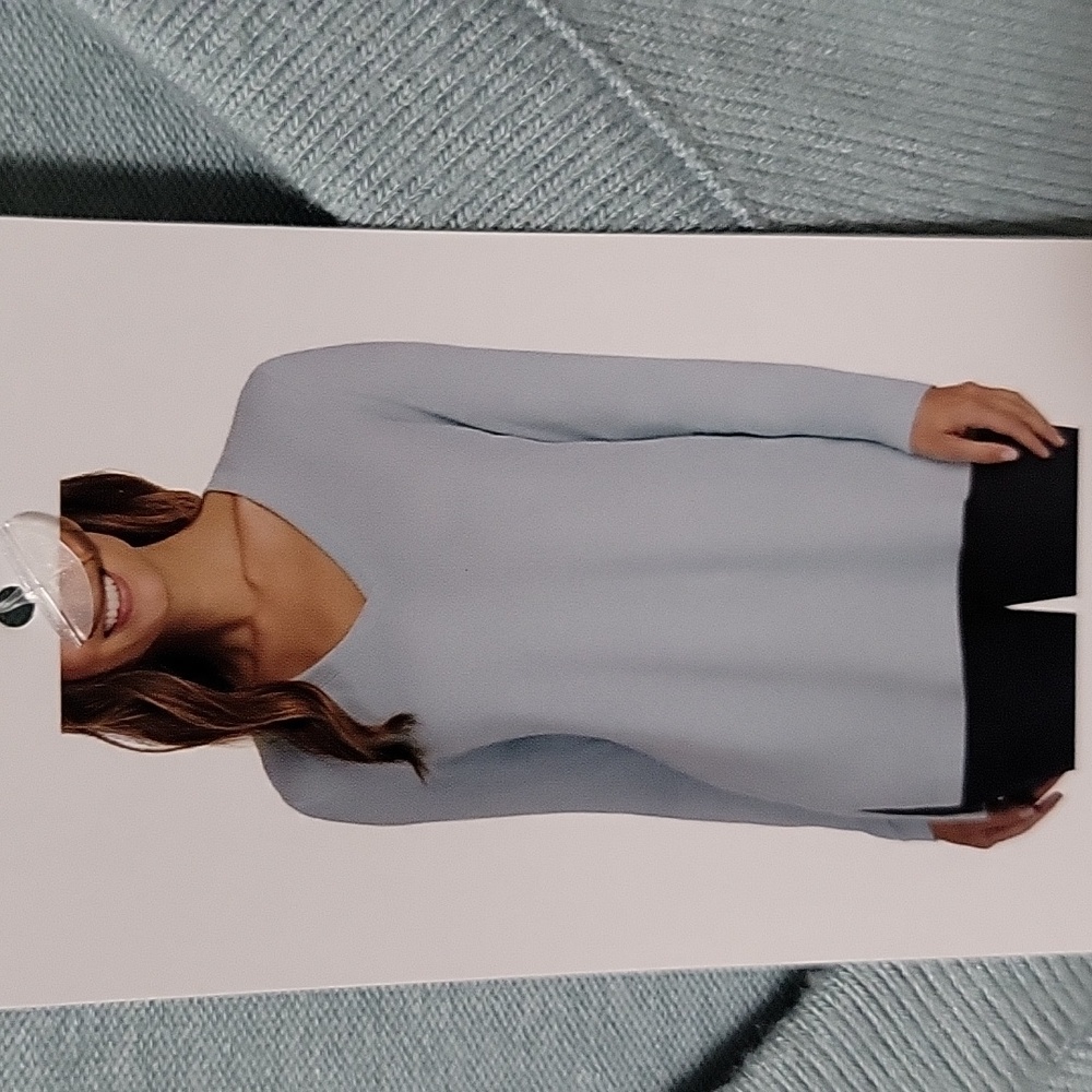 Matty M Mint Green Long Sleeve V-Neck Tunic Top XL